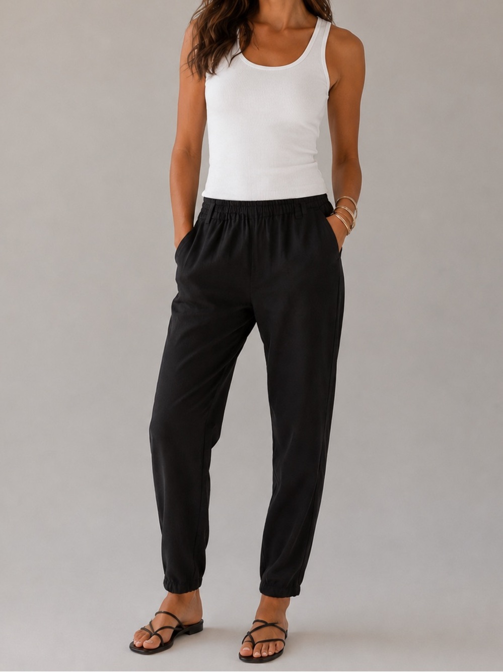 EUC ELK Australia Silky Jogger Pants in Black size US8